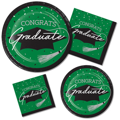 School Spirit Green Graduation Beverage Napkins 360 ct Lifestyle Image