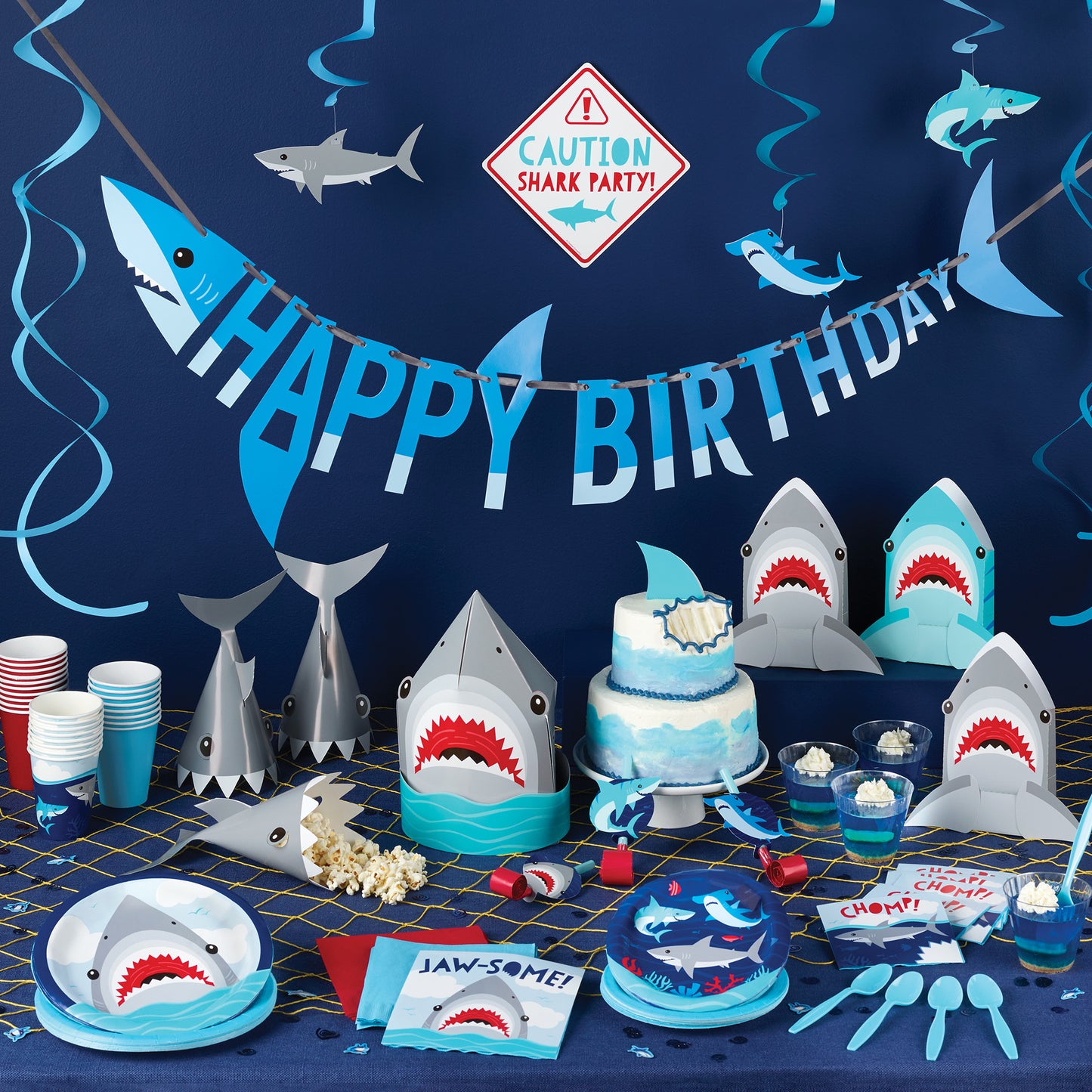 Shark Party Dessert Plates 96 ct