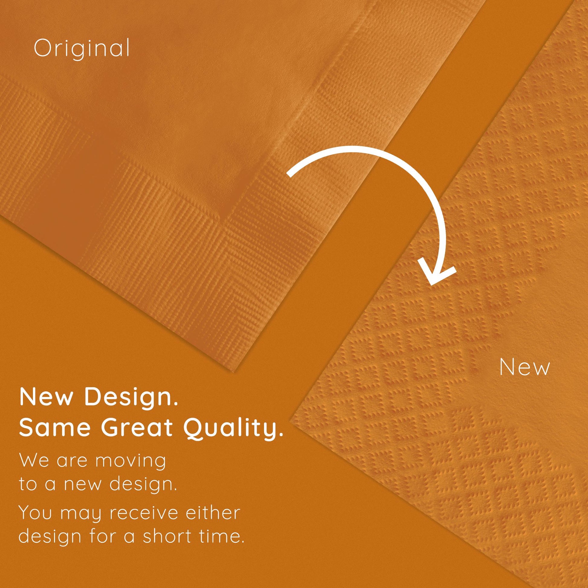 Pumpkin Spice Orange Beverage Napkins 2-Ply 600 ct Emboss Callout Image