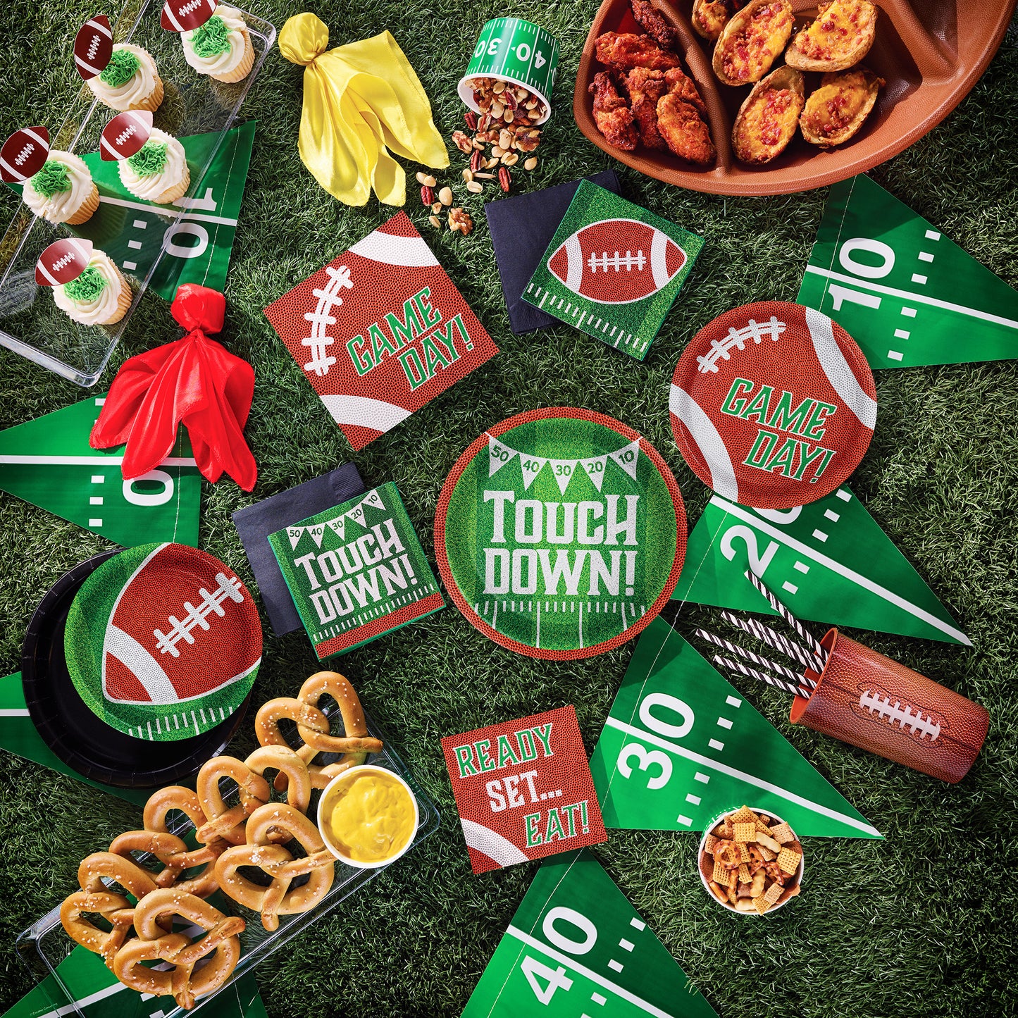 Football Field Flag Banners 12 ct