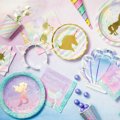 Iridescent Mermaid Party Dinner Plates 96 ct