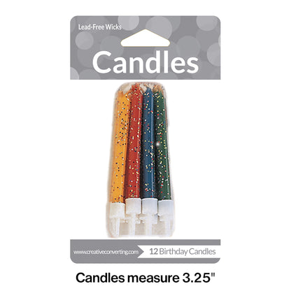 Assorted Glitter Candles 72 ct