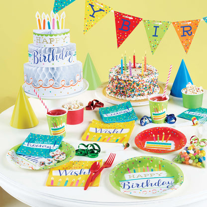 Festive Cake Happy Birthday Dinner Plates 96 ct