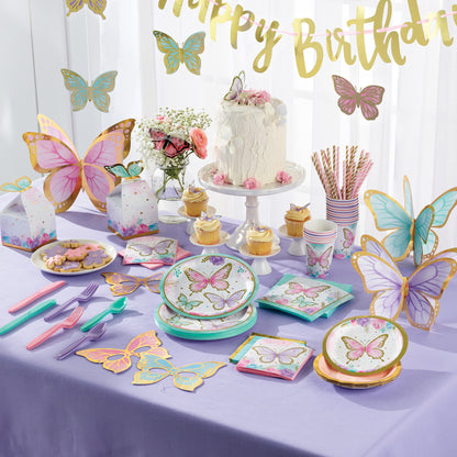 Golden Butterfly Paper Cups 96 ct
