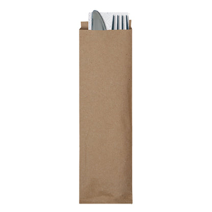 100% Recycled Kraft Cutlery Pouches 2,000 ct Lifestyle Image