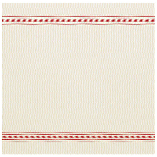 15.5" x 15.5" FashnPoint White and Red Stripe Dinner Napkins Flat Pack 750 ct