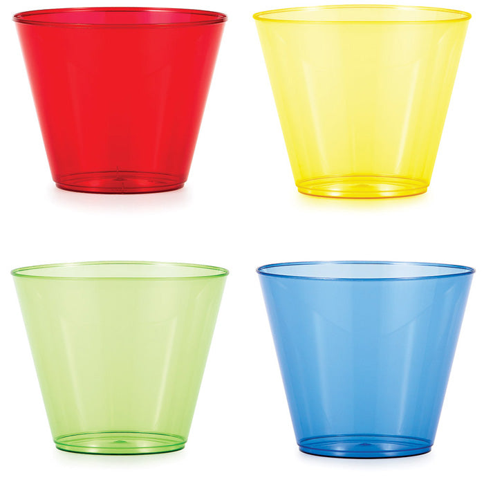 9 oz Assorted Colors Plastic Tumblers 144 ct