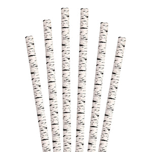 5.75" Black Birch Tree Cocktail Paper Straws - 7000 ct.