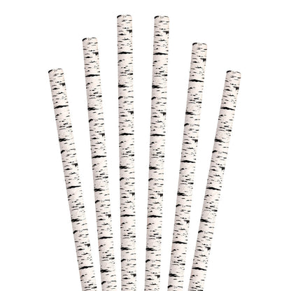 5.75" Black Birch Tree Cocktail Paper Straws - 7000 ct.