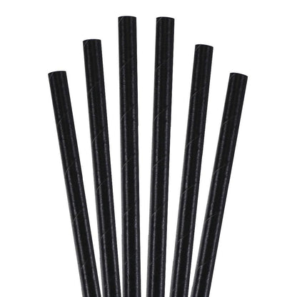 5.75" Black Giant Paper Straws - 4400 ct.