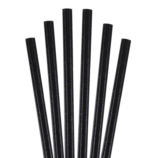 5.75" Black Giant Paper Straws - 4400 ct.