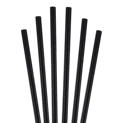 5.75" Black Cocktail Paper Straws - 7000 ct.