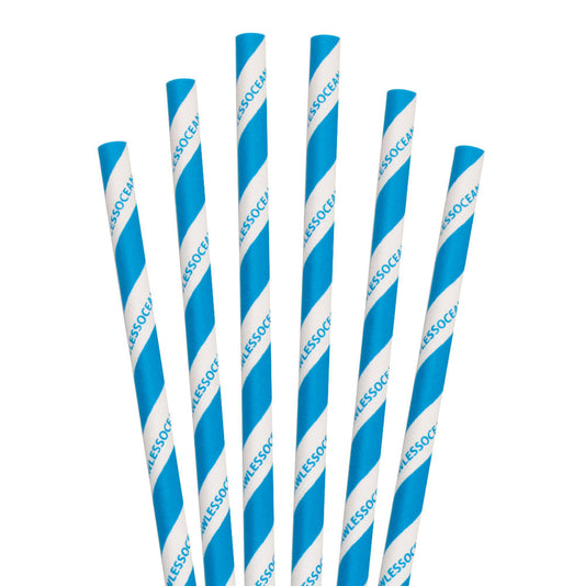 7.75" StrawLESS OCEAN Jumbo Paper Straws - 4800 ct.