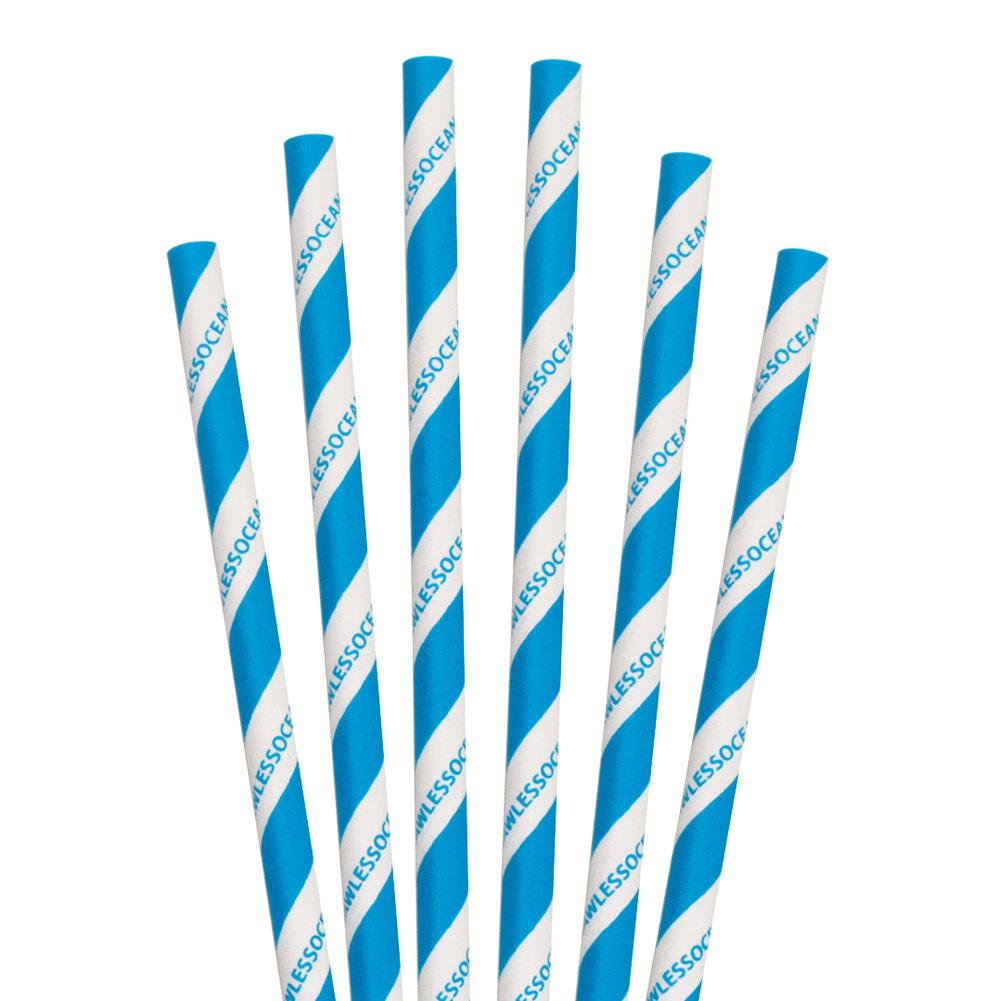5.75" StrawLESS OCEAN Cocktail Paper Straws - 7000 ct.
