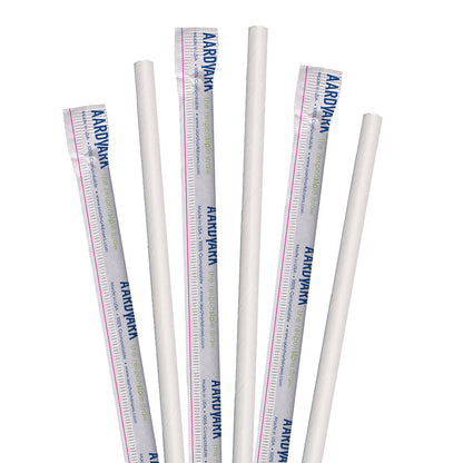 7.75" Wrapped White Jumbo Paper Straws - 4100 ct.