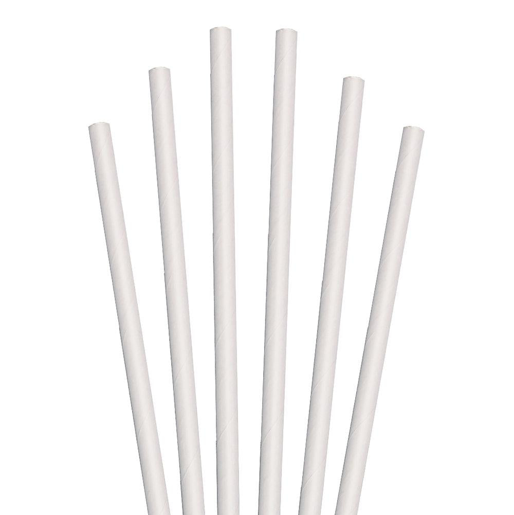 7.75" White Jumbo Paper Straws - 4800 ct.