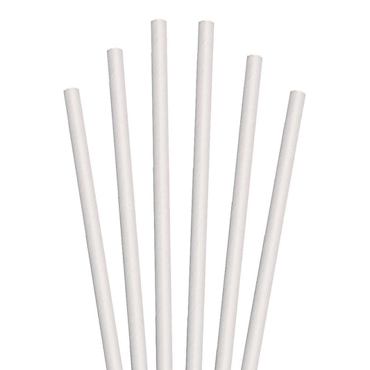 7.75" White Jumbo Paper Straws - 4800 ct.