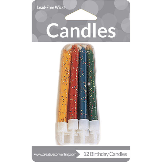 Assorted Glitter Candles 72 ct