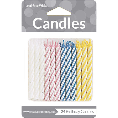 Assorted Striped Candles 288 ct