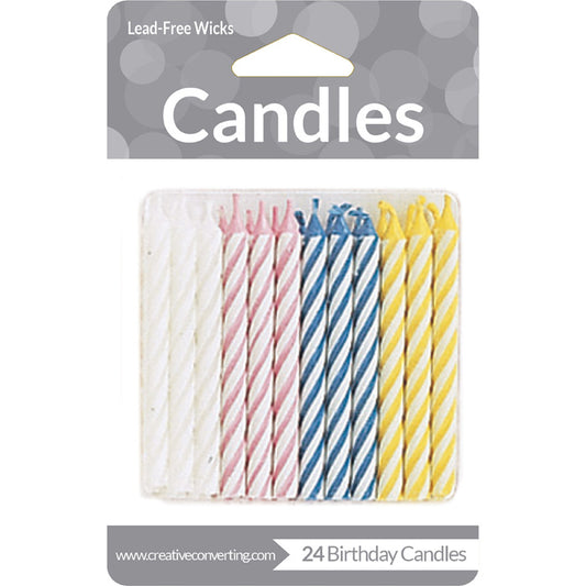 Assorted Striped Candles 288 ct