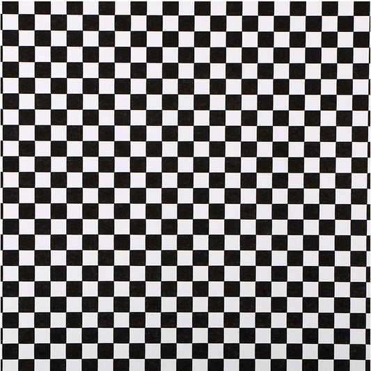Basket Liner or Sandwich Wrap, Black & White Check 2,000 ct