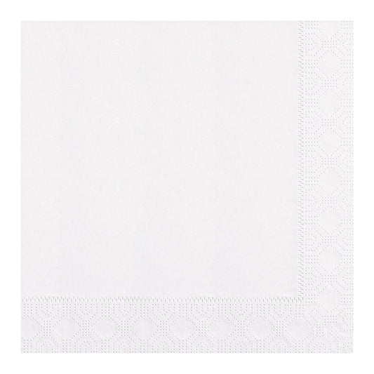 Embossed White Dinner Napkins 17" x 17" 1/4 Fold 1,200 ct