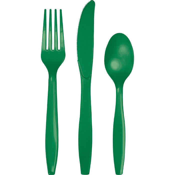 Emerald Green Assorted Plastic Cutlery 288 ct