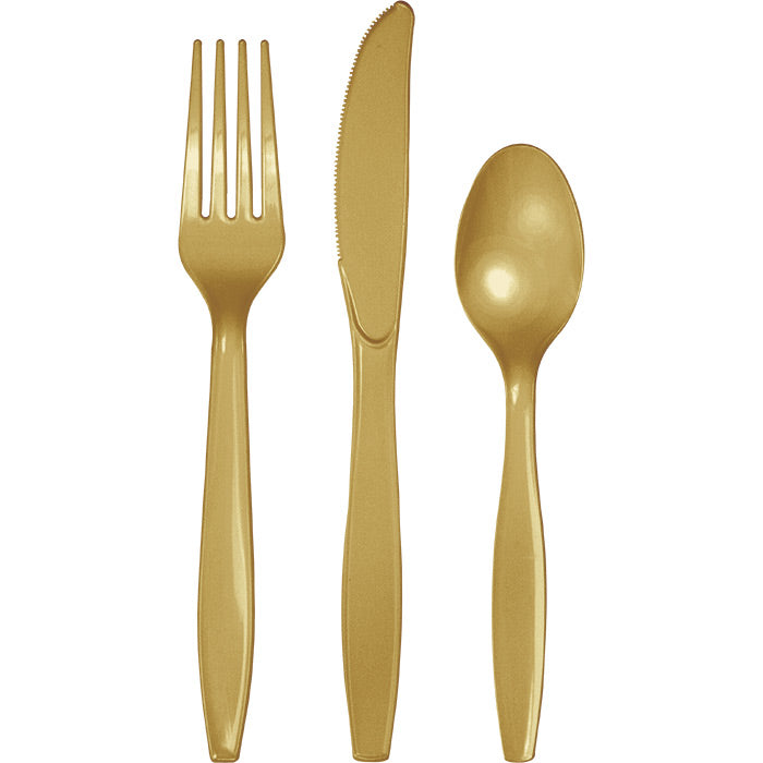 Glittering Gold Assorted Plastic Cutlery 288 ct