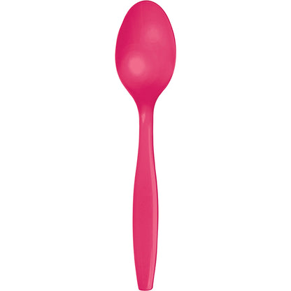 Hot Magenta Plastic Spoons 288 ct