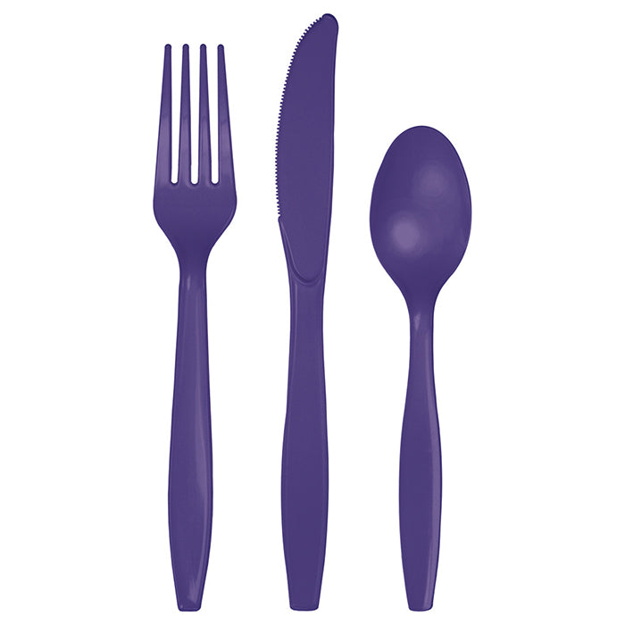 Purple Assorted Plastic Cutlery 288 ct