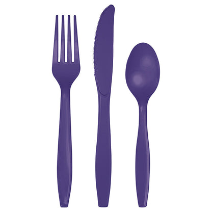 Purple Assorted Plastic Cutlery 288 ct