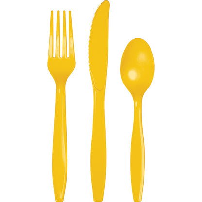 School Bus Yellow Assorted Plastic Cutlery 288 ct