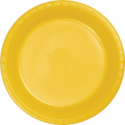 School Bus Yellow Plastic Dessert Plates 240 ct