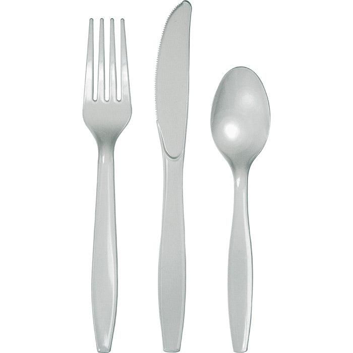 Shimmering Silver Assorted Plastic Cutlery 288 ct