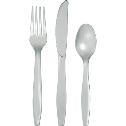 Shimmering Silver Assorted Plastic Cutlery 288 ct