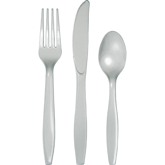 Shimmering Silver Assorted Plastic Cutlery 288 ct