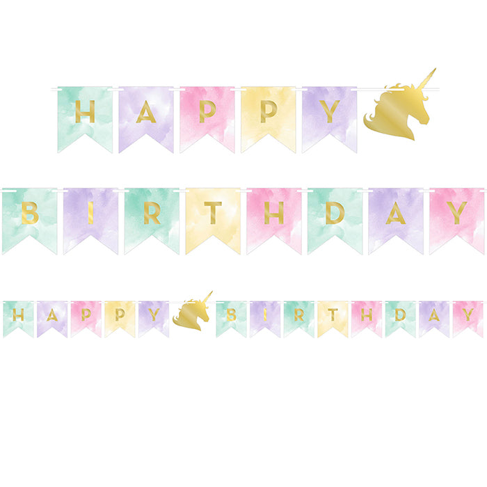 Sparkle Unicorn Party Banners 12 ct