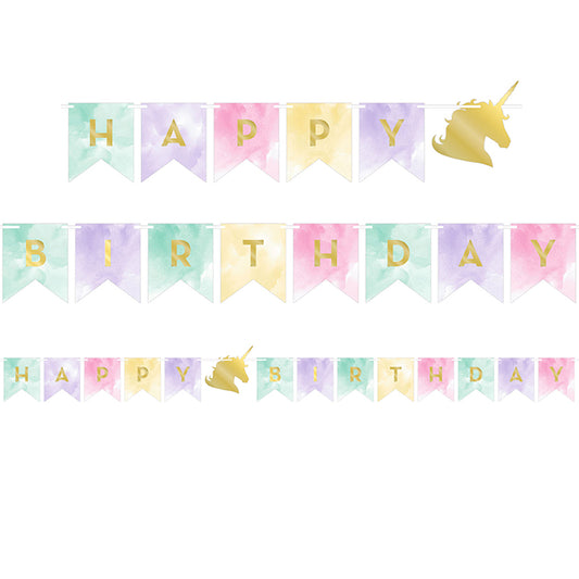 Sparkle Unicorn Party Banners 12 ct