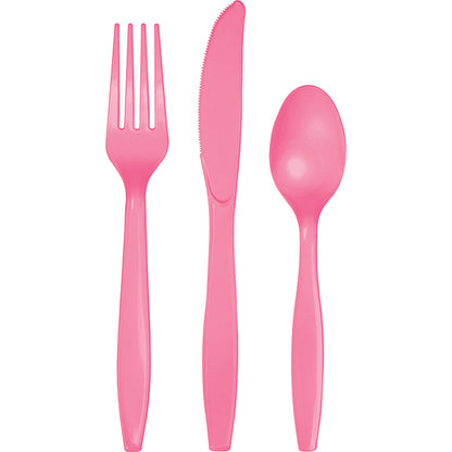 Value Friendly Candy Pink Assorted Plastic Cutlery 216 ct