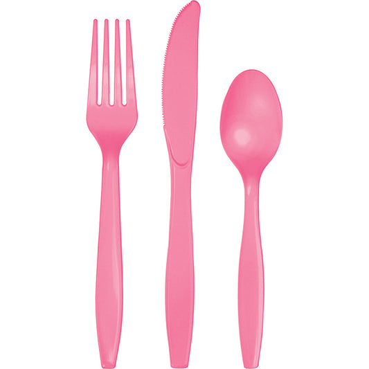 Value Friendly Candy Pink Assorted Plastic Cutlery 216 ct