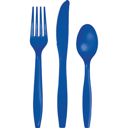 Value Friendly Cobalt Blue Assorted Plastic Cutlery 216 ct