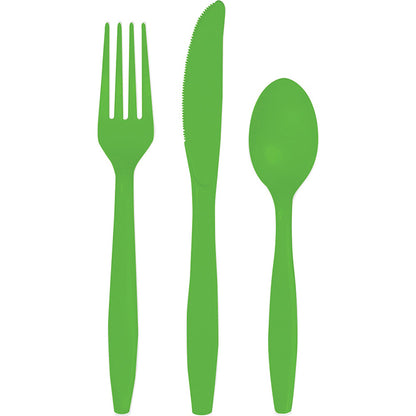 Value Friendly Fresh Lime Green Assorted Plastic Cutlery 216 ct