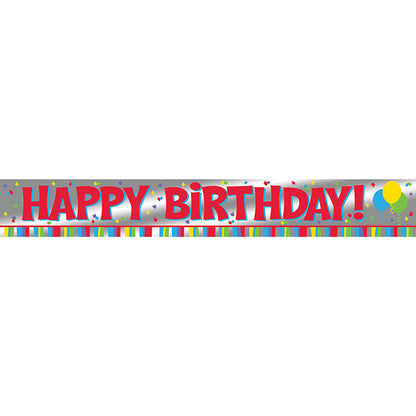 Value Friendly Happy Birthday Foil Banner 12 ct