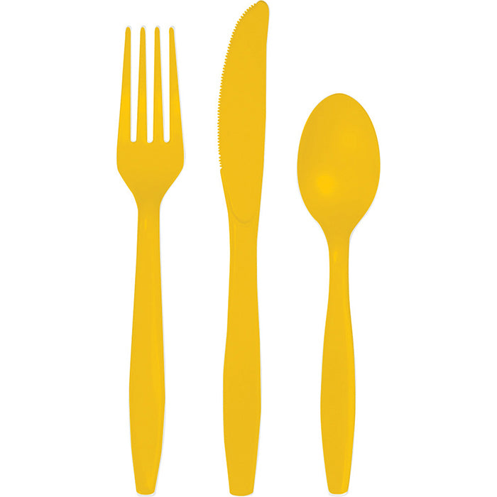 Value Friendly School Bus Yellow Assorted Plastic Cutlery 216 ct