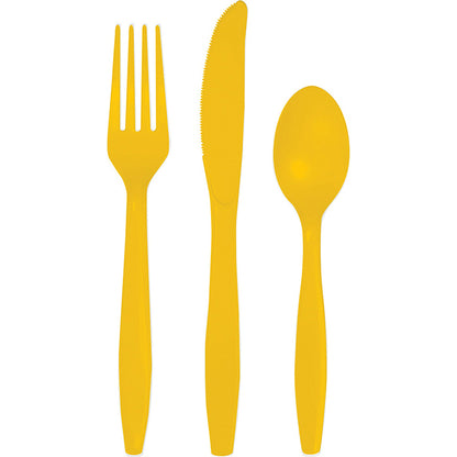 Value Friendly School Bus Yellow Assorted Plastic Cutlery 216 ct