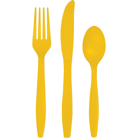 Value Friendly School Bus Yellow Assorted Plastic Cutlery 216 ct